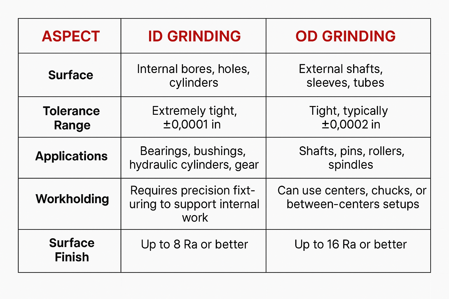 id grinding versus od grinding